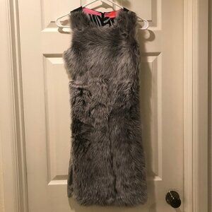 Chalk NYC Gray Faux Fur Sleeveless Dress